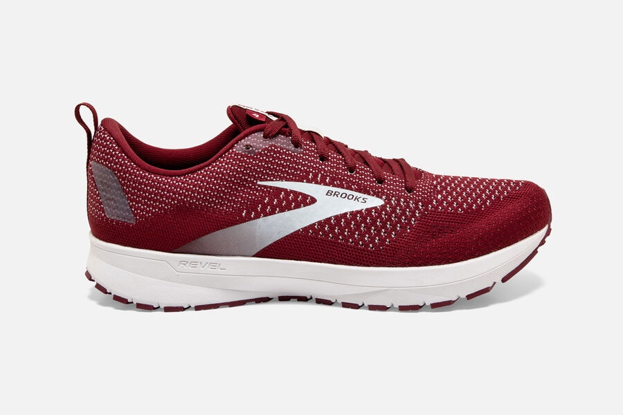 Zapatillas Running Brooks Revel 4 Hombre Burdeos/Blancas Baratas MRHY83604